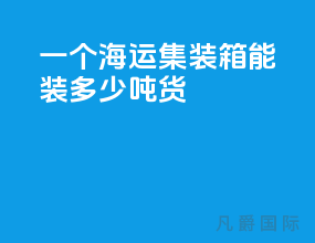 一个海运集装箱能装多少吨货