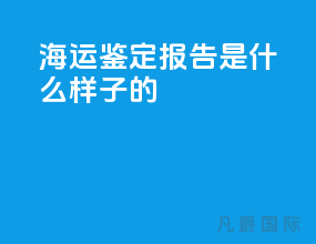 海运鉴定报告是什么样子的
