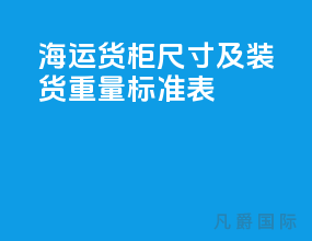 海运货柜尺寸及装货重量标准表