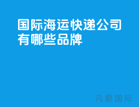 国际海运快递公司有哪些品牌