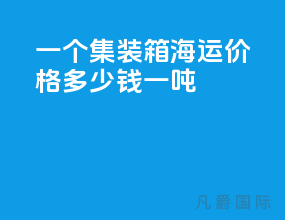 一个集装箱海运价格多少钱一吨