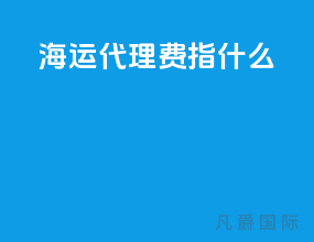 海运代理费指什么