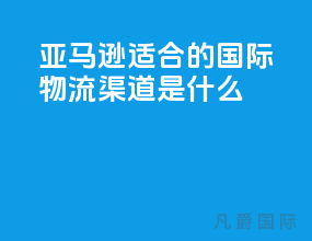 亚马逊适合的国际物流渠道是什么