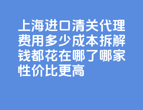 上海进口清关代理费用多少？2026 成本拆解：钱都花在哪了？哪家性价比更高