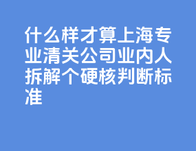 什么样才算上海专业清关公司？业内人拆解 5 个硬核判断标准