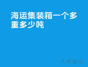 海运集装箱一个多重多少吨
