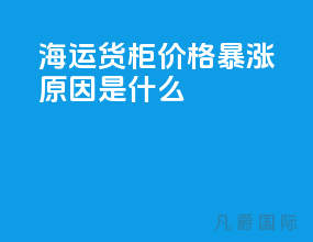 海运货柜价格暴涨原因是什么