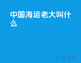 中国海运老大叫什么