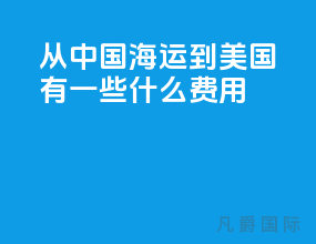 从中国海运到美国有一些什么费用