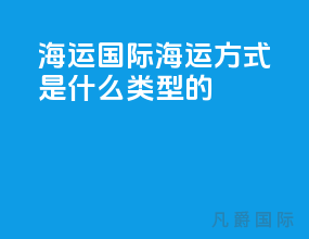 海运国际海运方式是什么类型的