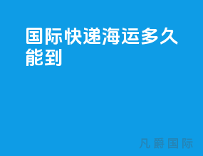 国际快递海运多久能到