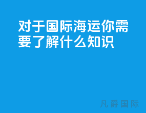 对于国际海运你需要了解什么知识