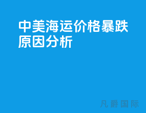 中美海运价格暴跌原因分析