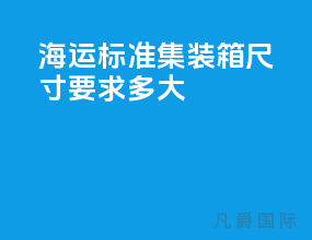 海运标准集装箱尺寸要求多大