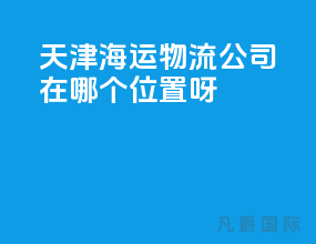 天津海运物流公司在哪个位置呀