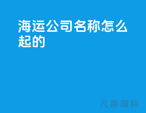 海运公司名称怎么起的