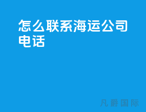 怎么联系海运公司电话