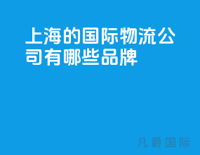 上海的国际物流公司有哪些品牌