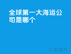 全球第一大海运公司是哪个