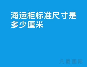 海运柜标准尺寸是多少厘米