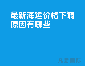 最新海运价格下调原因有哪些