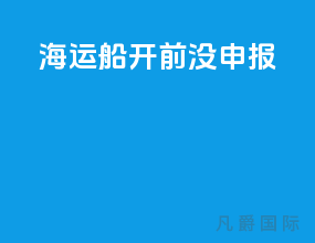 海运vgm船开前没申报