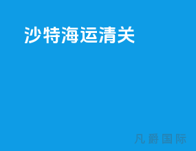 沙特海运清关