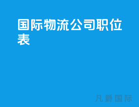 国际物流公司职位表