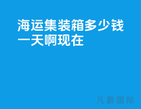 海运集装箱多少钱一天啊现在