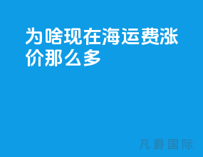 为啥现在海运费涨价那么多