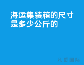 海运集装箱的尺寸是多少公斤的