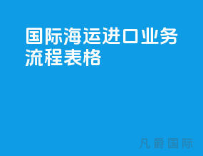 国际海运进口业务流程表格