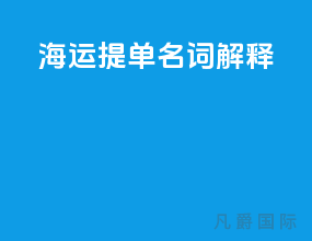 海运提单名词解释