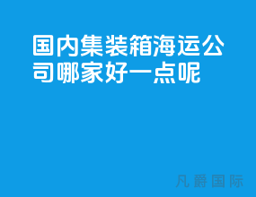国内集装箱海运公司哪家好一点呢
