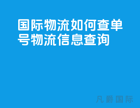 国际物流如何查单号物流信息查询