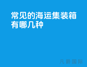 常见的海运集装箱有哪几种