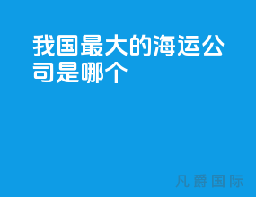 我国最大的海运公司是哪个