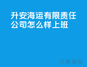 升安海运有限责任公司怎么样上班