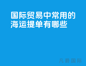 国际贸易中常用的海运提单有哪些