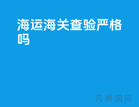 海运海关查验严格吗