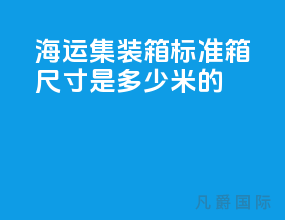 海运集装箱标准箱尺寸是多少米的
