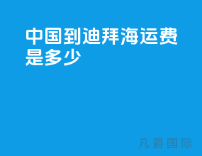 中国到迪拜海运费是多少