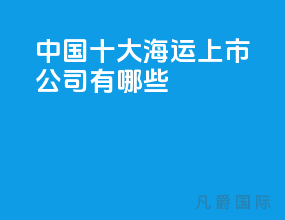 中国十大海运上市公司有哪些