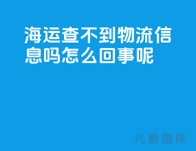 海运查不到物流信息吗怎么回事呢