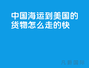 中国海运到美国的货物怎么走的快