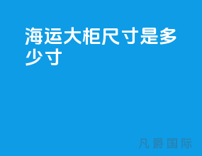 海运大柜尺寸是多少寸