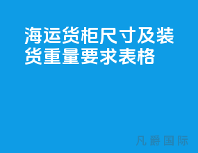 海运货柜尺寸及装货重量要求表格