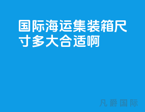 国际海运集装箱尺寸多大合适啊