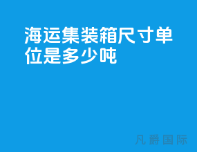 海运集装箱尺寸单位是多少吨