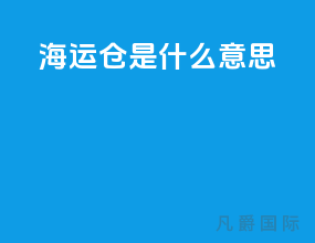 海运仓是什么意思